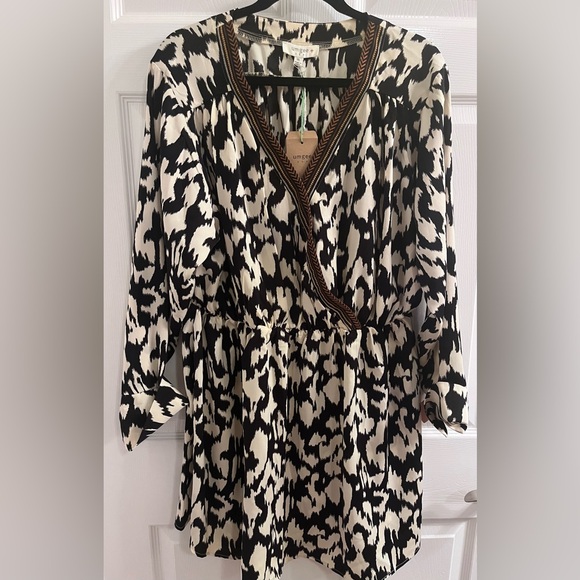 Umgee Abstract Print Embroidered Mini Dress - Picture 4 of 6